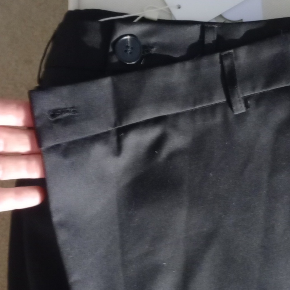 BNWT Commense wide leg black pants with diagonal flap size large - Picture 6 of 11